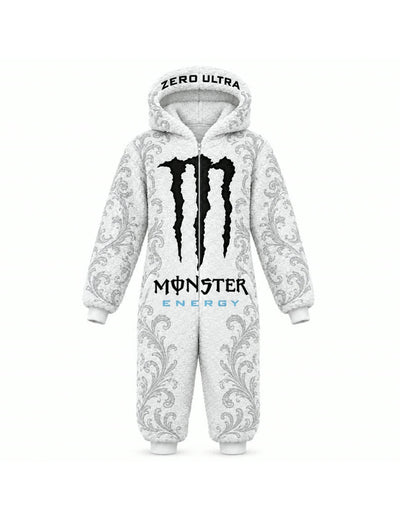 Arctic White sherpa onesie flat lay